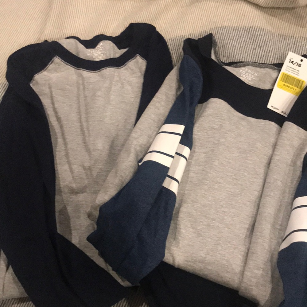 NWT 2 piece lot baseball raglan  t-shirt